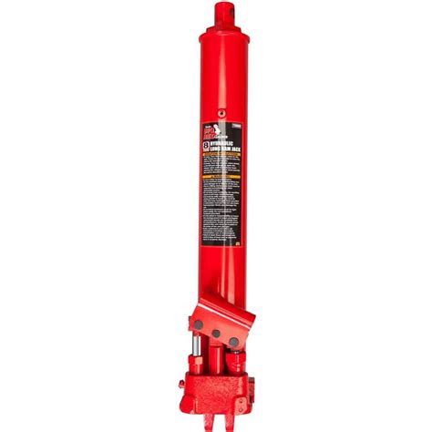 Ram jack - This long ram jack is ideal for use on hydraulic cranes, engine hoists, and a wide variety of shop, truck, farm, and off-road applications. Easy-to-use round bottom with pin hole mounts directly onto shop cranes; Load limiting valve prevents overlifting; Versatile ram extends from 24-3/4 in. to 43-1/2 in. Sturdy one-piece handle